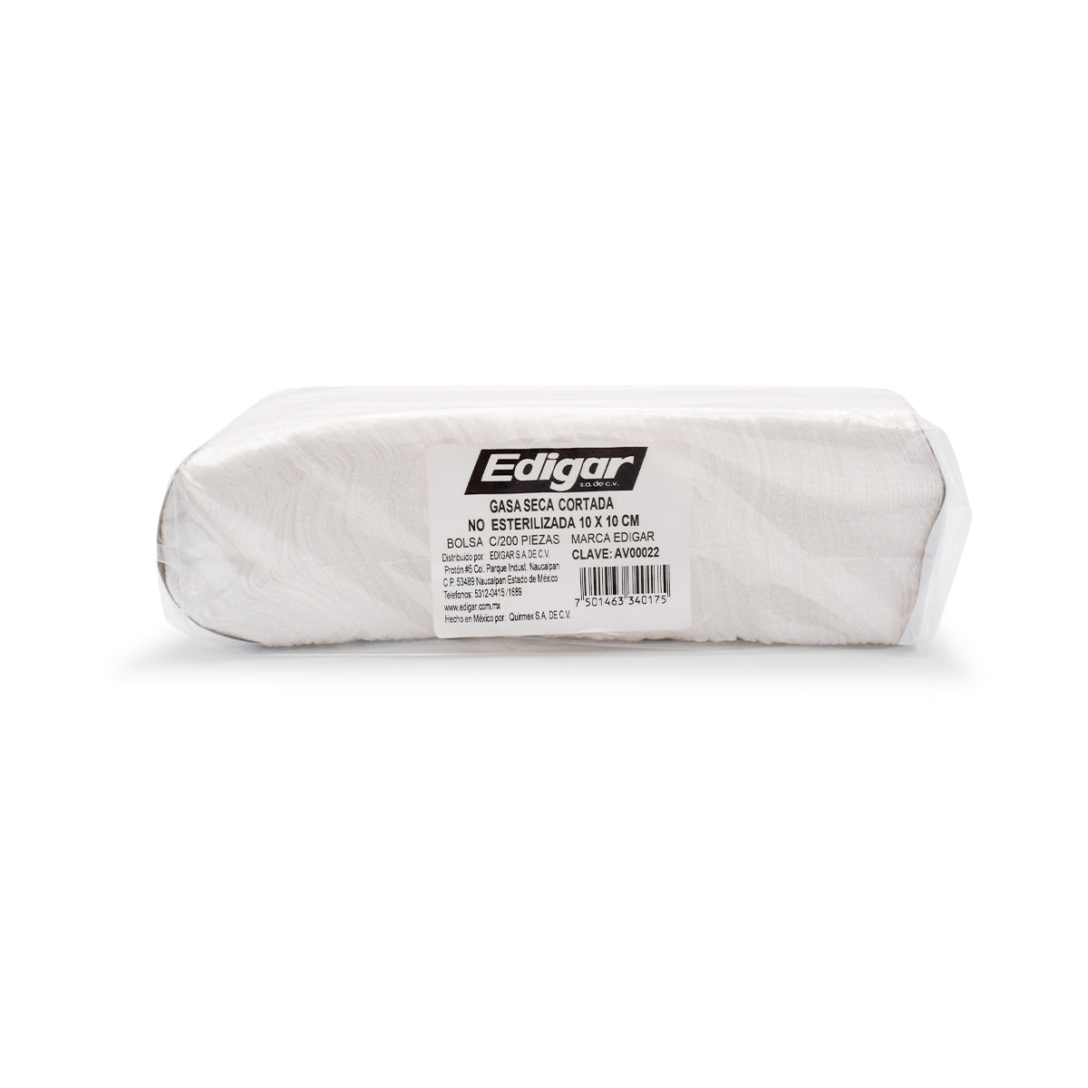 Bolsa Edigar AV00022 de gasa seca cortada no esterilizada 10 × 10 cm, contiene 200 piezas