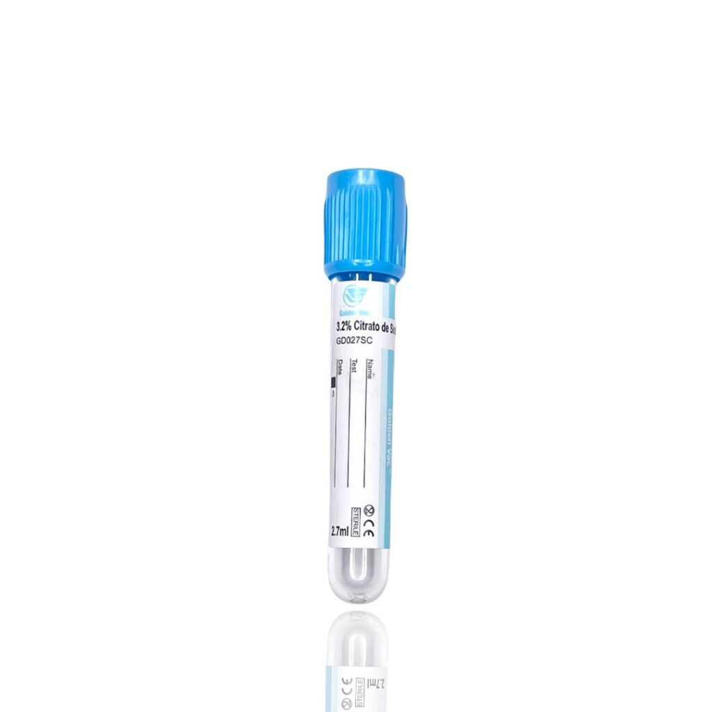 GoldenVAC GD027SC, tubo azul con citrato de sodio 3.2%, 2.7 ml, 13 x 75 mm