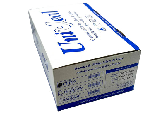 Guante de nitrilo estéril UniSeal caja con 50 pares