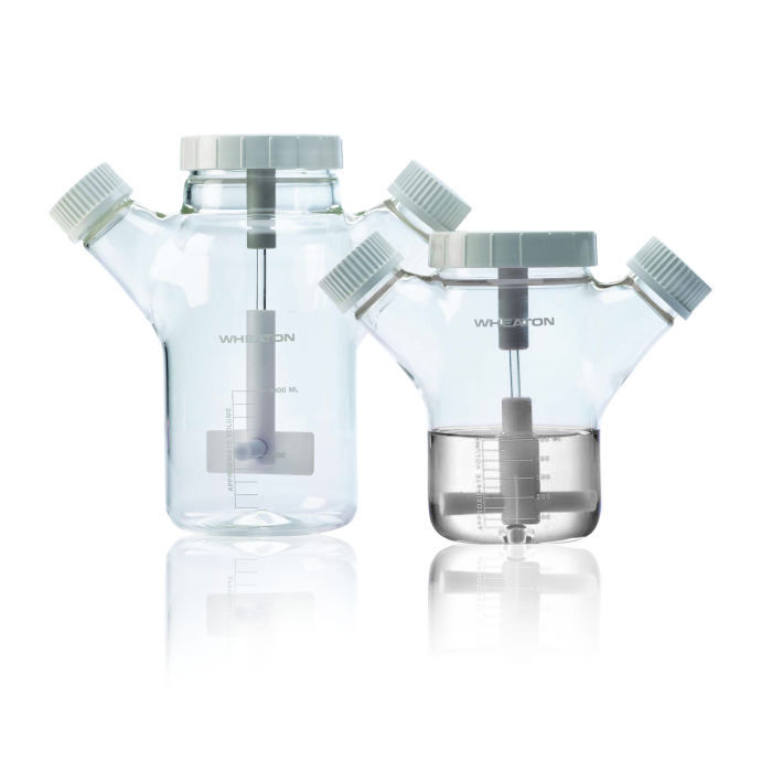 Matraz spinner Wheaton Celstir de dos brazos; imagen del formato de la familia