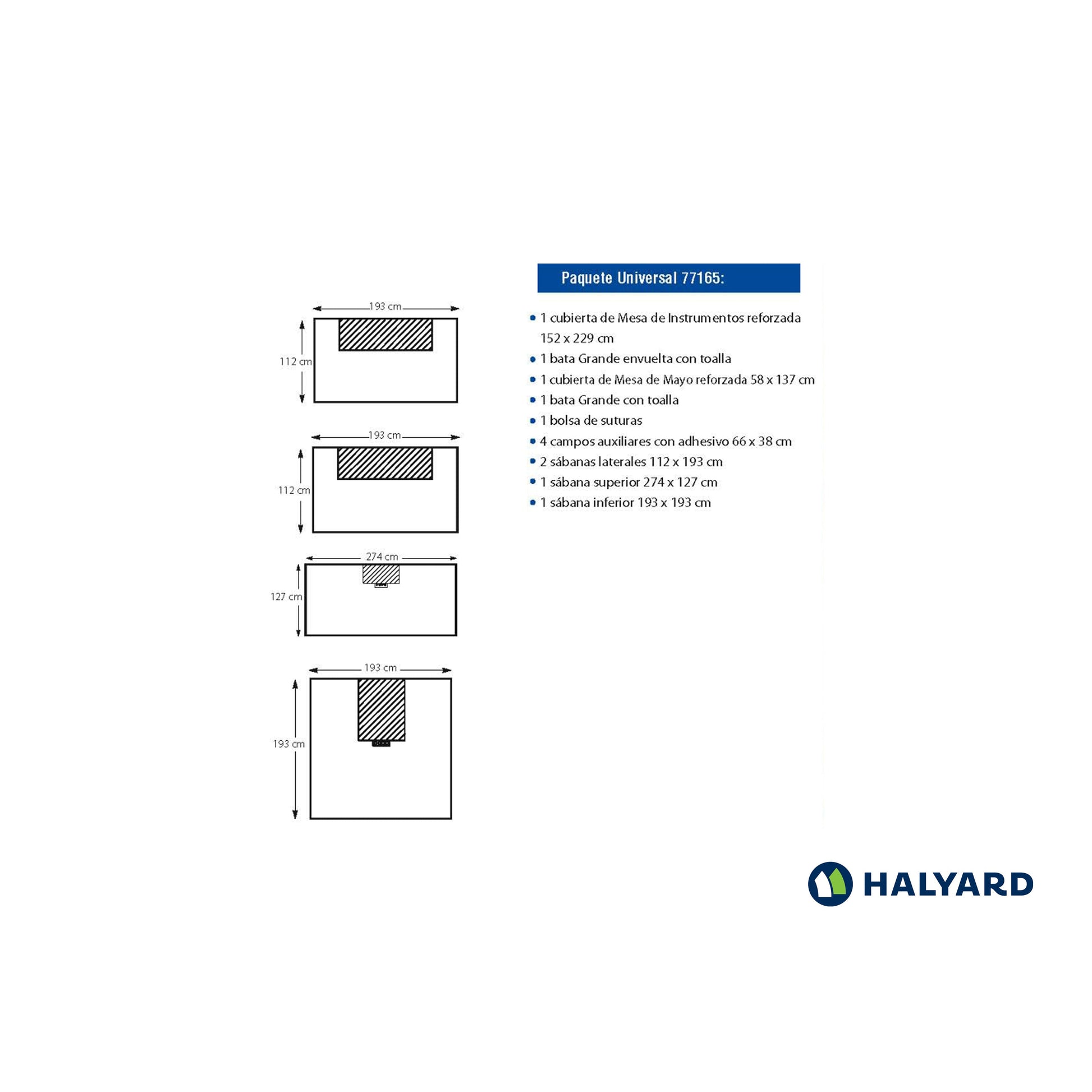 Halyard Universal Pack M paquete quirúrgico 77165