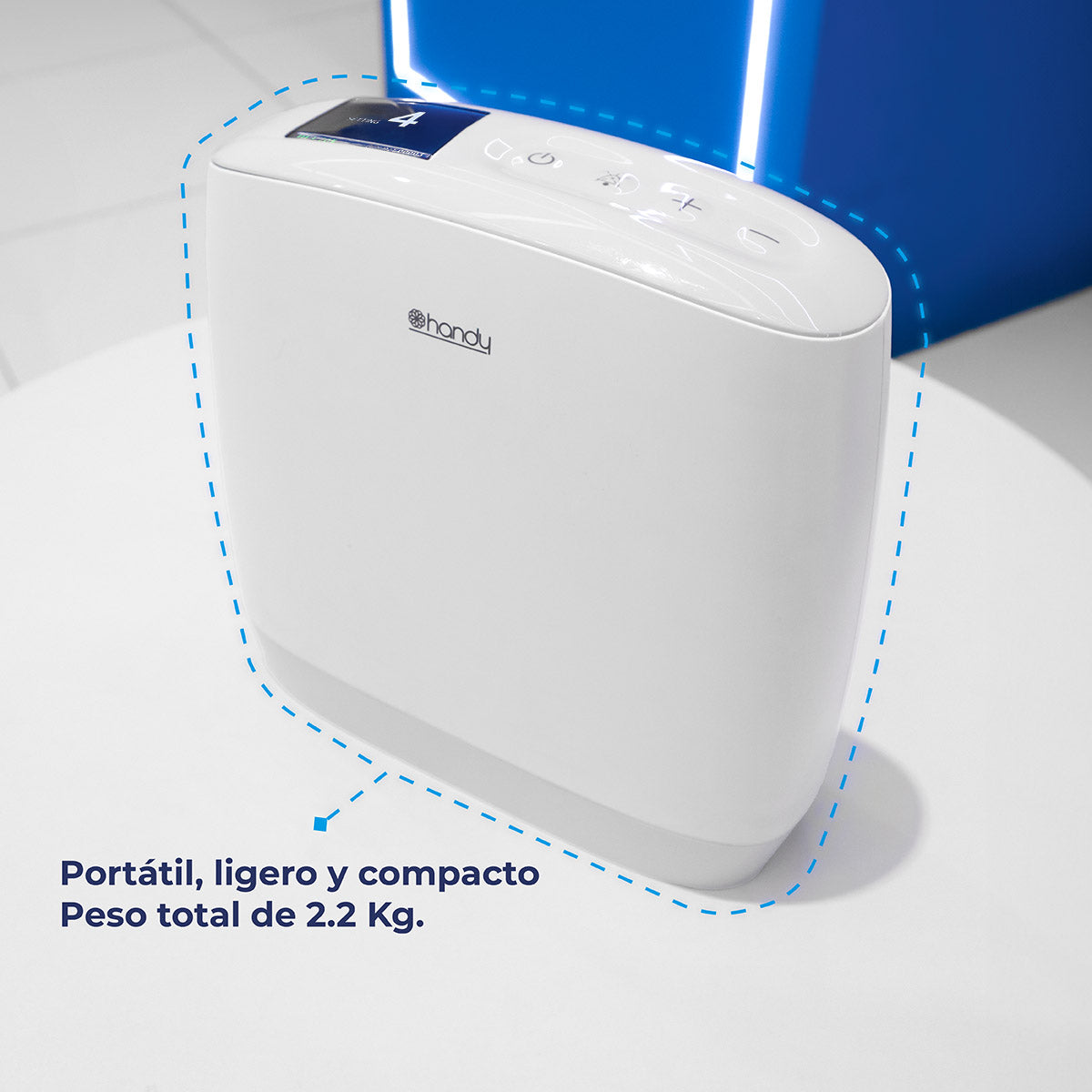 Concentrador Handy 7F-7 con peso total de 2.2 kg