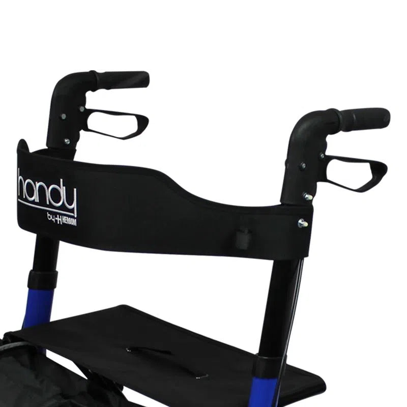 Respaldo y asiento negros de la andadera azul Handy AN08A