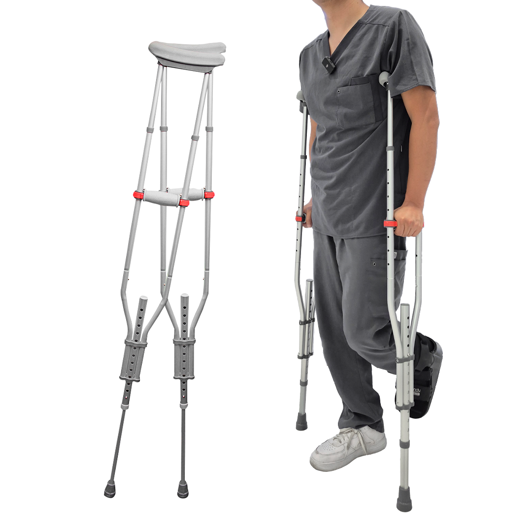 Par de muletas axilares desmontables de aluminio Handy MLT-D