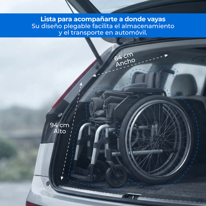 Silla Handy S450 plegada, con 64 cm de ancho y 94 cm de alto