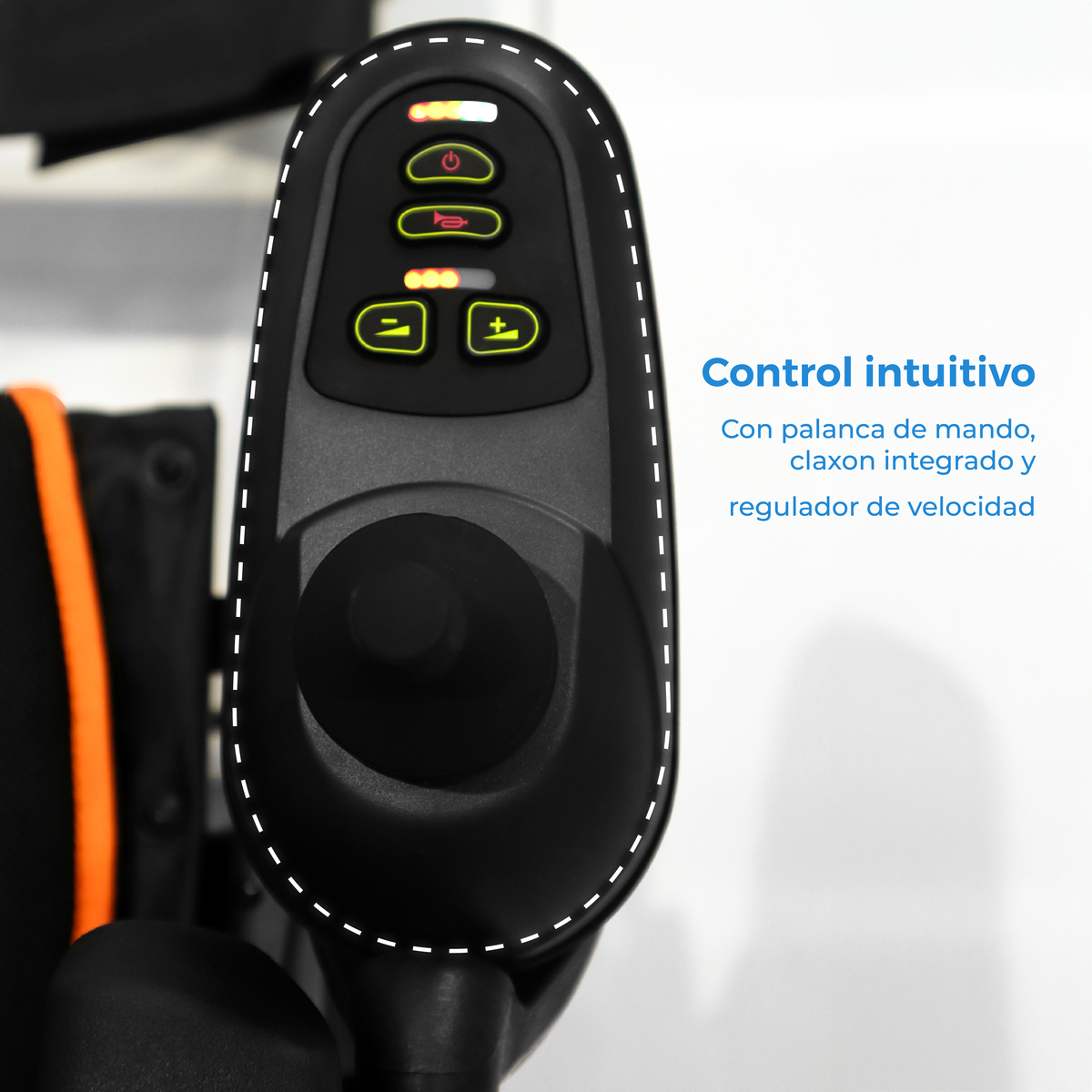 Mando de la silla Handy S500, con palanca, claxon y regulador de velocidad