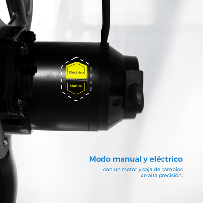 Carcasa del motor de la silla Handy S500, con las leyendas Eléctrico y Manual