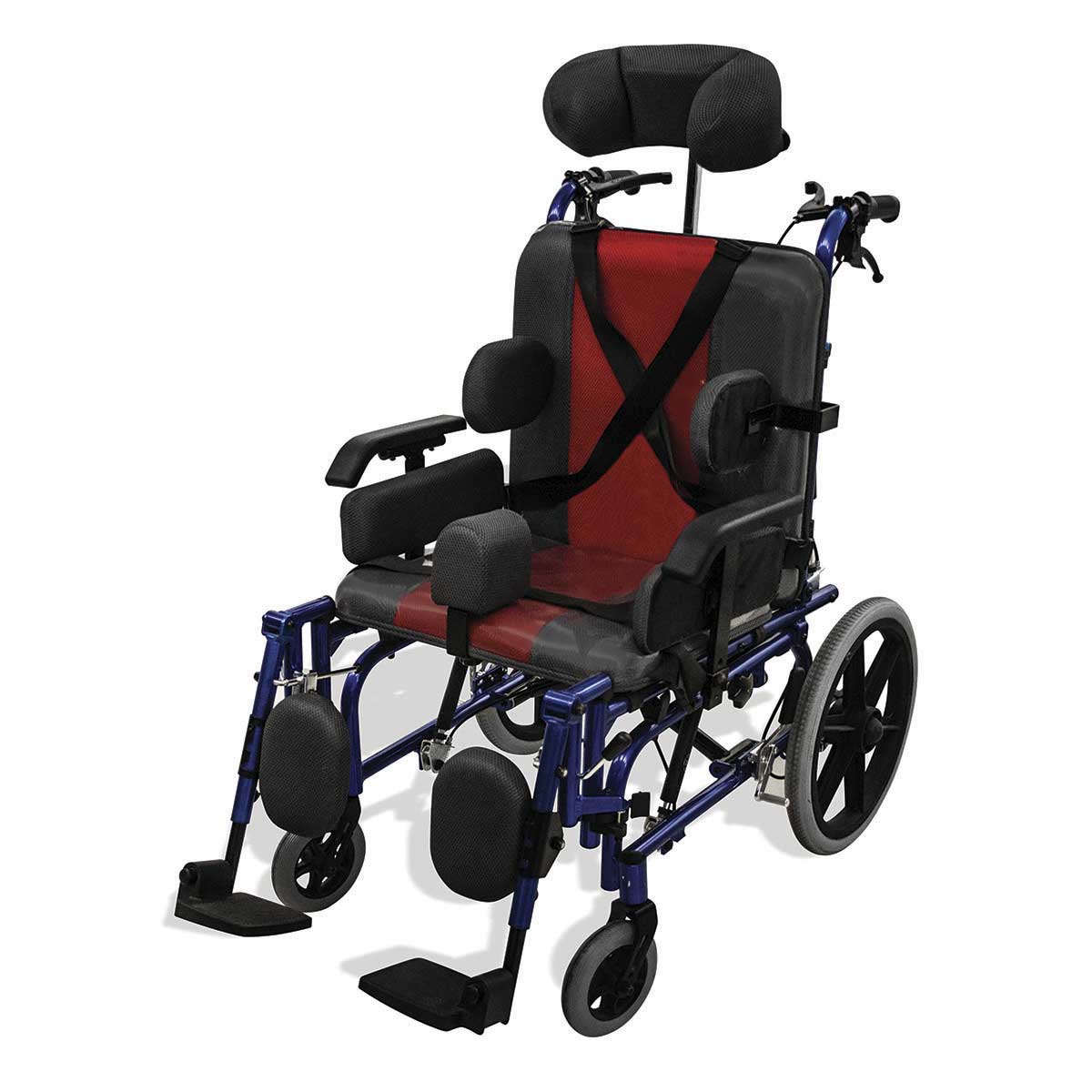 Silla de ruedas Handy S800 completa, con cabecera, cinturón cruzado, cojín abductor y ruedas