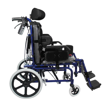 Silla de ruedas Handy S800 de lado, con pistones, cabecera y descansapiés