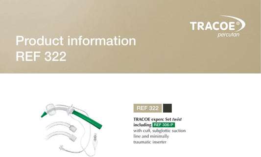 Ficha TRACOE experc Set twist REF 322: kit percutáneo con cánula Twist Extract 306-P e introductor atraumático