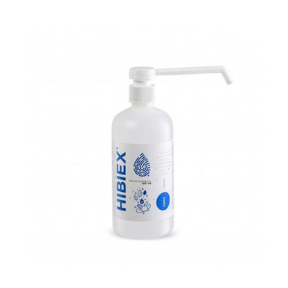 Hibiex solución antiséptica con clorhexidina de 500 ml sobre fondo blanco