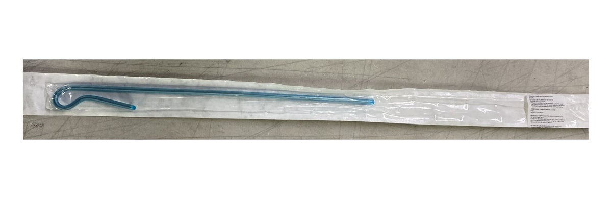 Estilete Sheridan Soft-Tip 5-15100 azul en bolsa estéril, gancho proximal y punta suave
