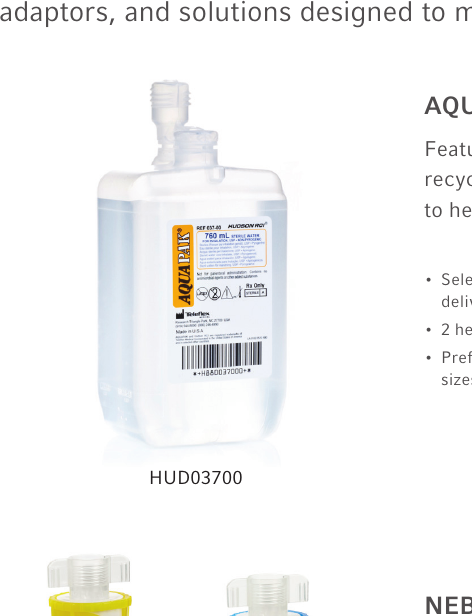 Hudson RCI AquaPak HUD04428, nebulizador prellenado de 440 mL con adaptador 028