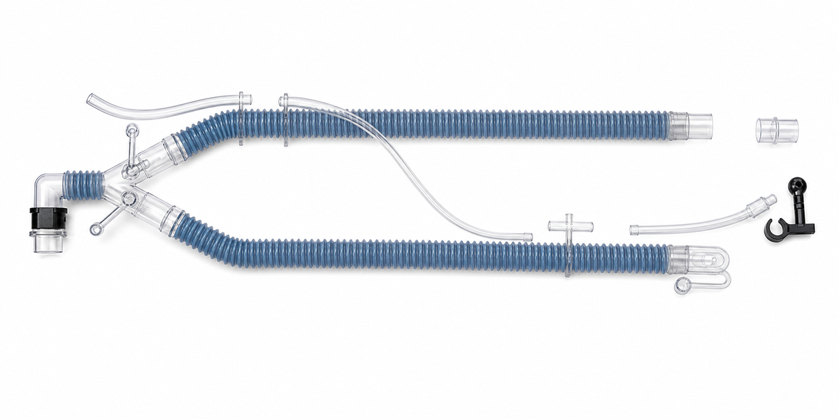 Imagen ilustrativa optimizada: Hudson RCI 1619, circuito dual para ventilador adulto de 1.80 m, sobre fondo blanco