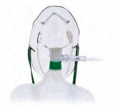 Mascarilla de oxígeno Hudson RCI 1061 para adulto con reservorio; fotografía original completa identificada como 1061 en el catálogo del fabricante.