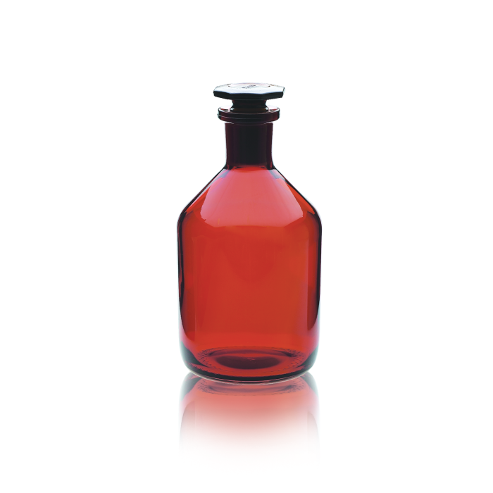Frasco WHEATON 215257 de vidrio ámbar, 250 mL, con tapón esmerilado. Referencias WHE-215257