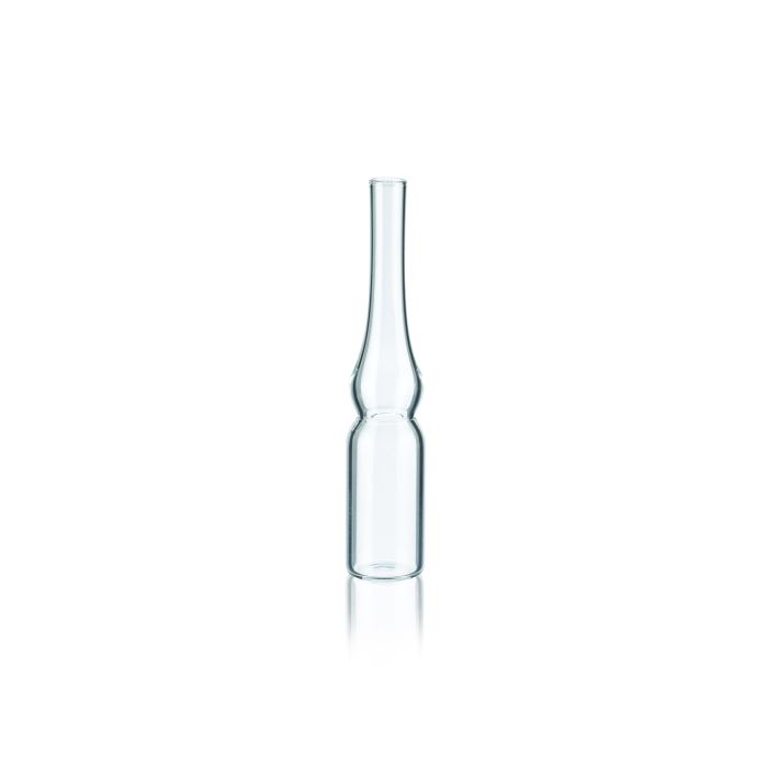 Ampolla WHEATON CRYULE de vidrio incoloro, 1.2 mL; fotografía oficial de la referencia WHE-651463. Venta por caja con 144 ampollas.