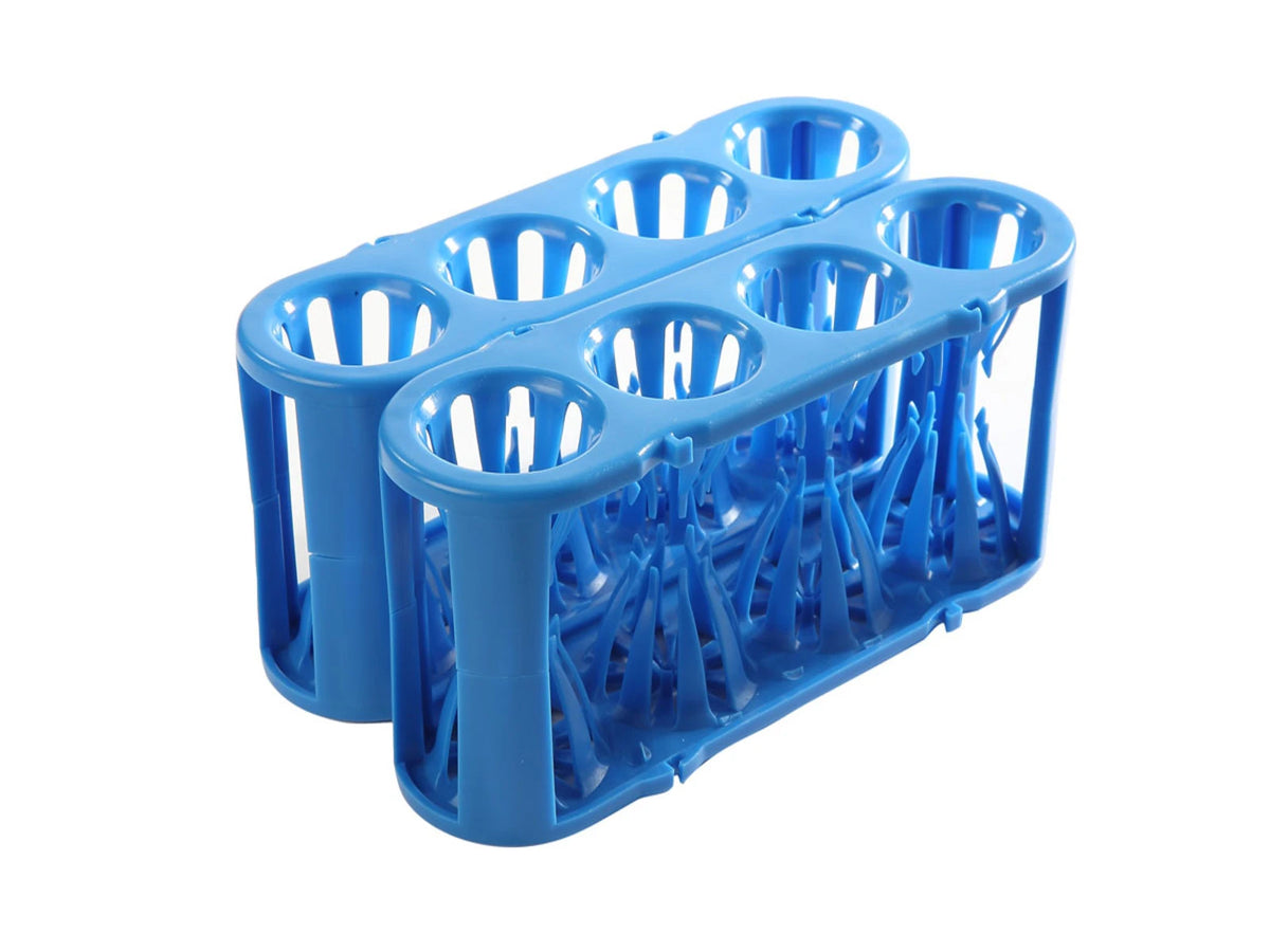 Dos gradillas adaptables Adapt-A-Rack Heathrow Scientific HS120187, color azul, cuatro posiciones por gradilla