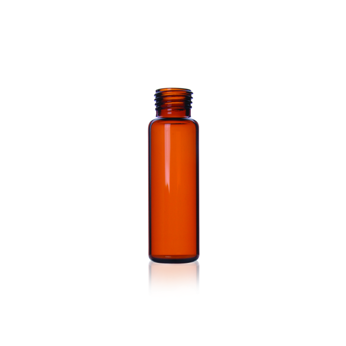 Fotografía oficial del formato de vial headspace WHEATON con rosca, vidrio ámbar. Referencias WHE-W225285