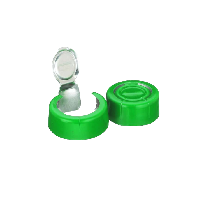 Sello WHEATON de aluminio, remoción completa, sin liner, color verde. Fotografía oficial ilustrativa de la serie. Medida de venta por referencia: WHE-224192-07. Caja con 1000 sellos.