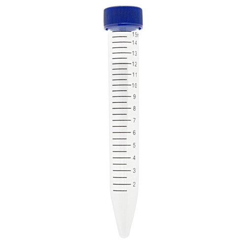 Tubo Heathrow Scientific HS4426R, 15 mL, natural, fotografía oficial ilustrativa; cantidad y presentación según la tabla
