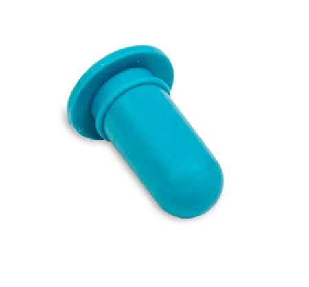 Bulbo de silicona Heathrow Scientific HS20629A de 1 mL, azul, vista sin empaque