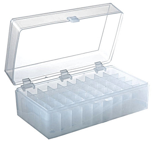 Caja para microtubos Heathrow Scientific HS120032, 50 posiciones, transparente, fotografía oficial; tubos ilustrativos no incluidos