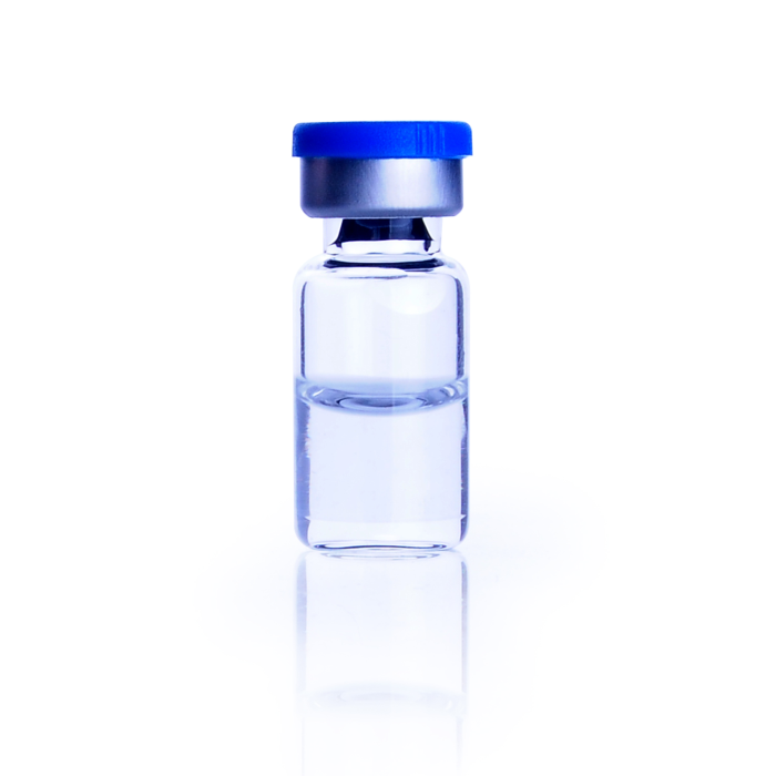 Kit WHEATON COMPLETEPAK de vial incoloro, tapón OmniFlex 3G Igloo Lyo y sello Flip azul; montaje ilustrativo. Presentación y contenido por referencia: WHE-W991002-CP, WHE-W991002-CPMP.