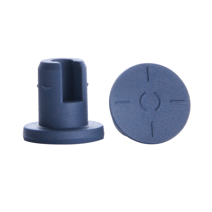 Tapón WHEATON COMPLETEPAK OmniFlex 3G Igloo Lyo de 13 mm, visto por ambos lados; referencia WHE-W988005-S. Caja según selector.