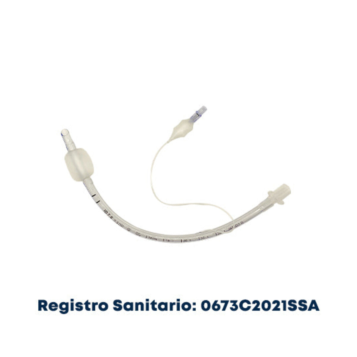Inhalo-Tech tubo endotraqueal con globo de 10 mm, 40 Fr, tipo Murphy sobre fondo blanco