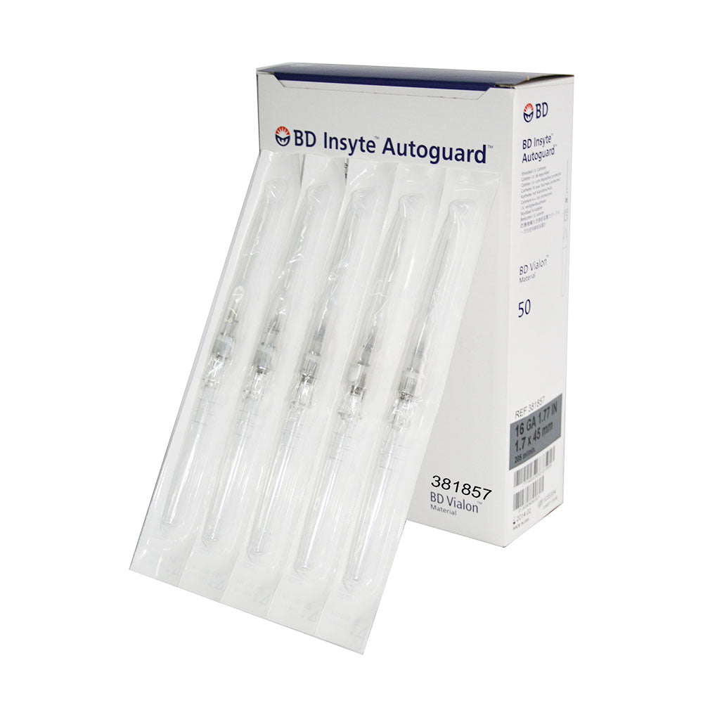 BD Insyte Autoguard catéter 16G x 1.77 pulgadas, referencia 381857
