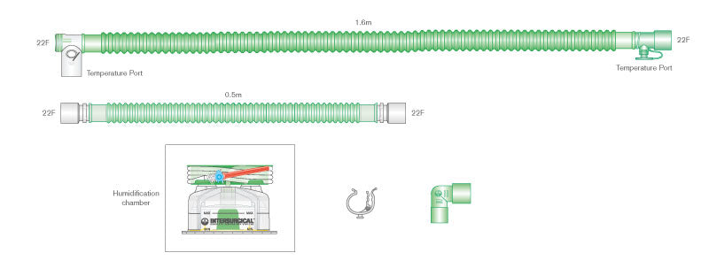 Flextube 2060310, Rama calentada con cámara — Intersurgical
