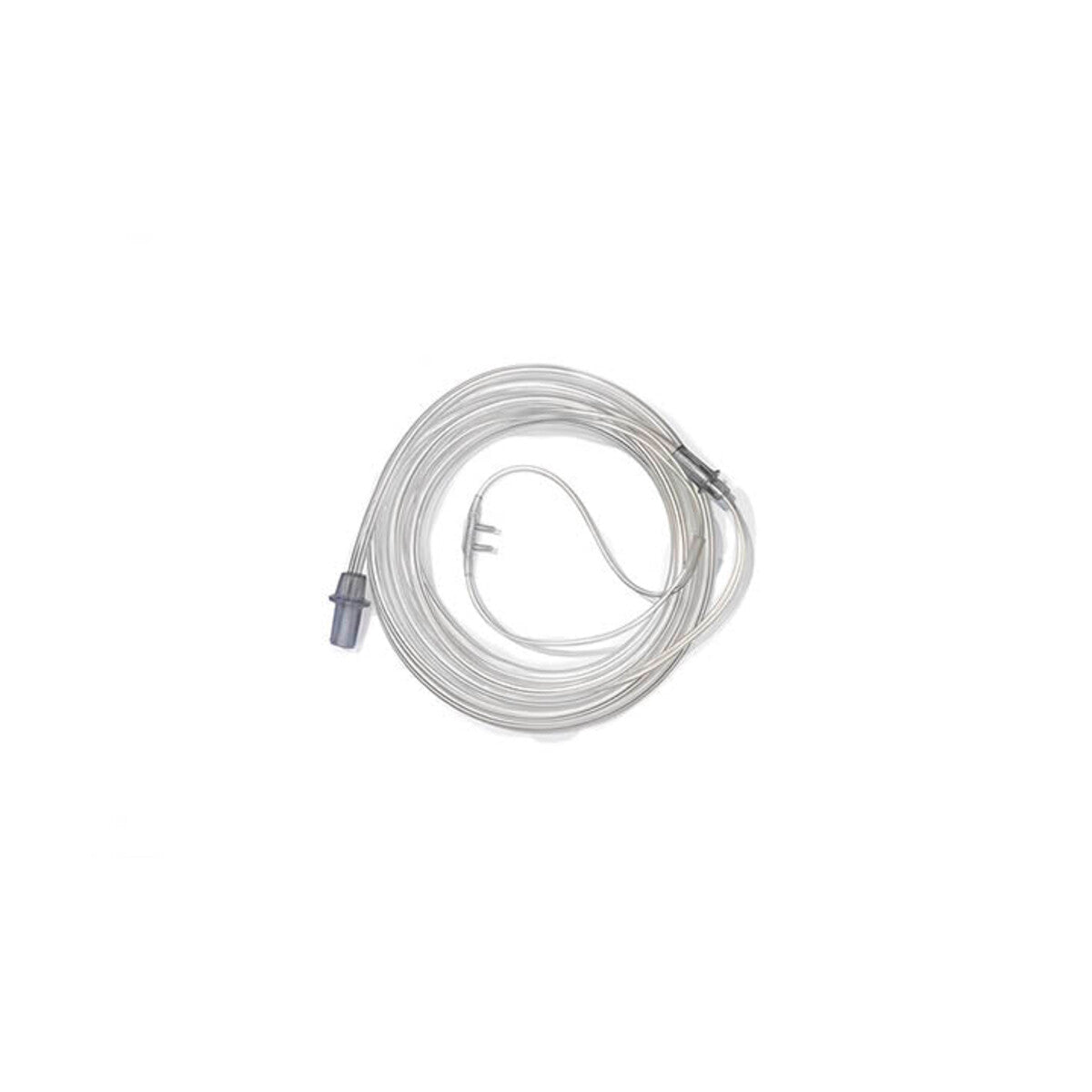 Cánula nasal para oxígeno Intersurgical neonatal con tubo de 2.1 m sobre fondo blanco