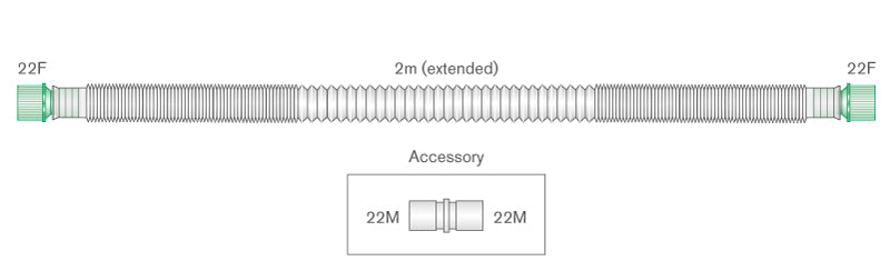 Ilustración de familia Compact Intersurgical 1526000 con sus conectores y adaptador; esta ficha ofrece 2010245 para GE, conector GE no ilustrado