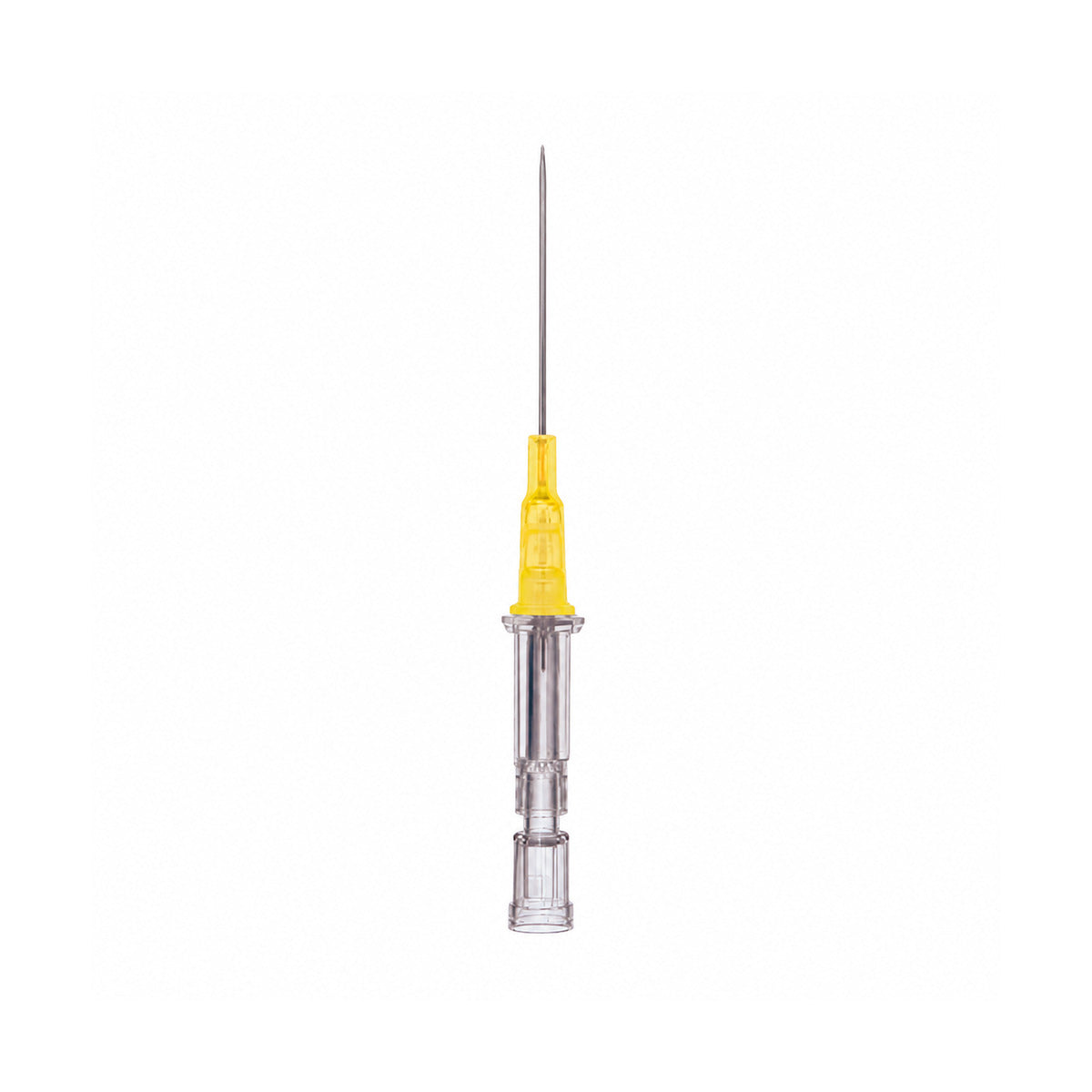 B. Braun Introcan Certo 4251300 catéter periférico 24G x 3/4 pulgadas amarilla sobre fondo blanco