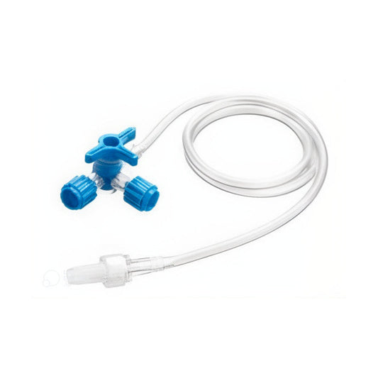 IPM 2071 llave de 3 vías con extensión de 80 cm sobre fondo blanco