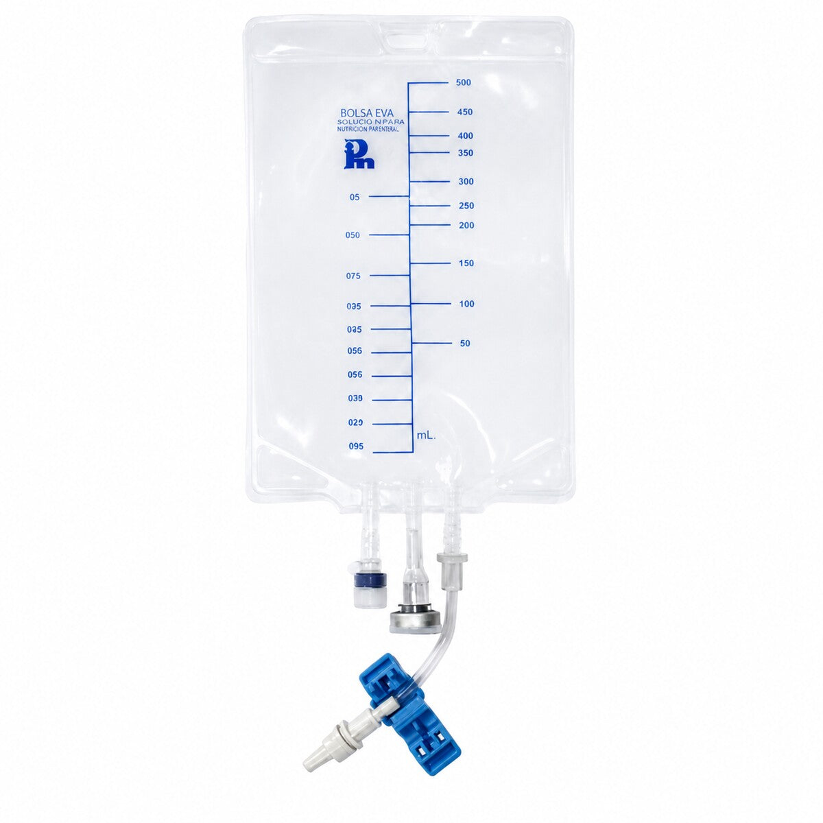 Bolsa EVA IPM para alimentación parenteral de 500 ml, referencia 5006, sobre fondo blanco