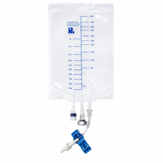 Bolsa EVA IPM para alimentación parenteral de 500 ml, referencia 5006, sobre fondo blanco