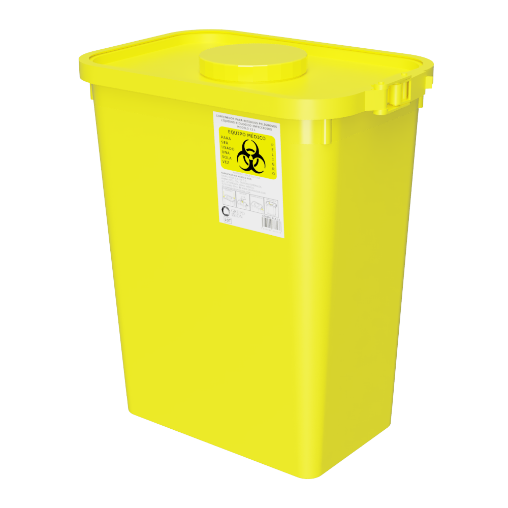 IXION PLA-13.0, contenedor amarillo de 13.0 litros con taparrosca