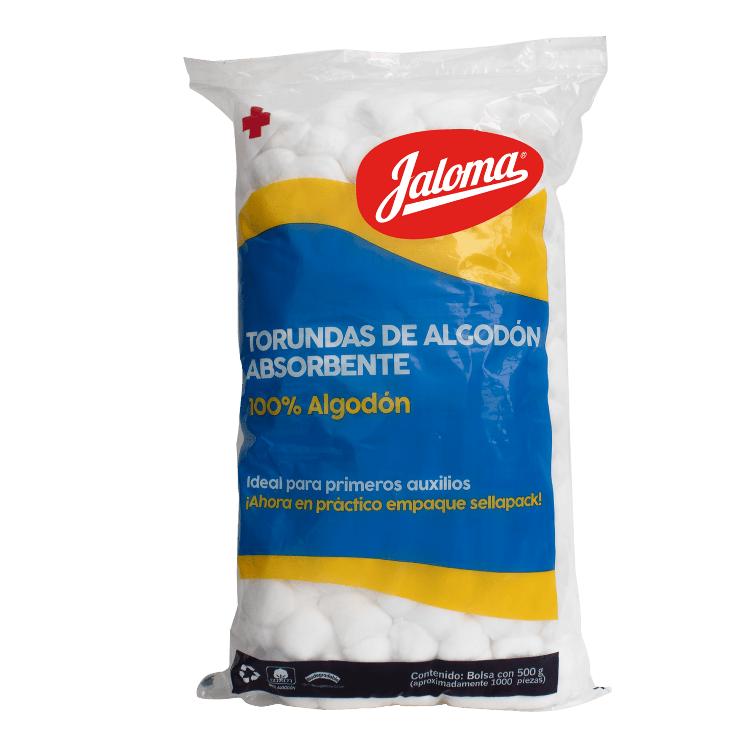 Jaloma 107636 torundas de algodón absorbente, bolsa de 500 g con aproximadamente 1000 piezas
