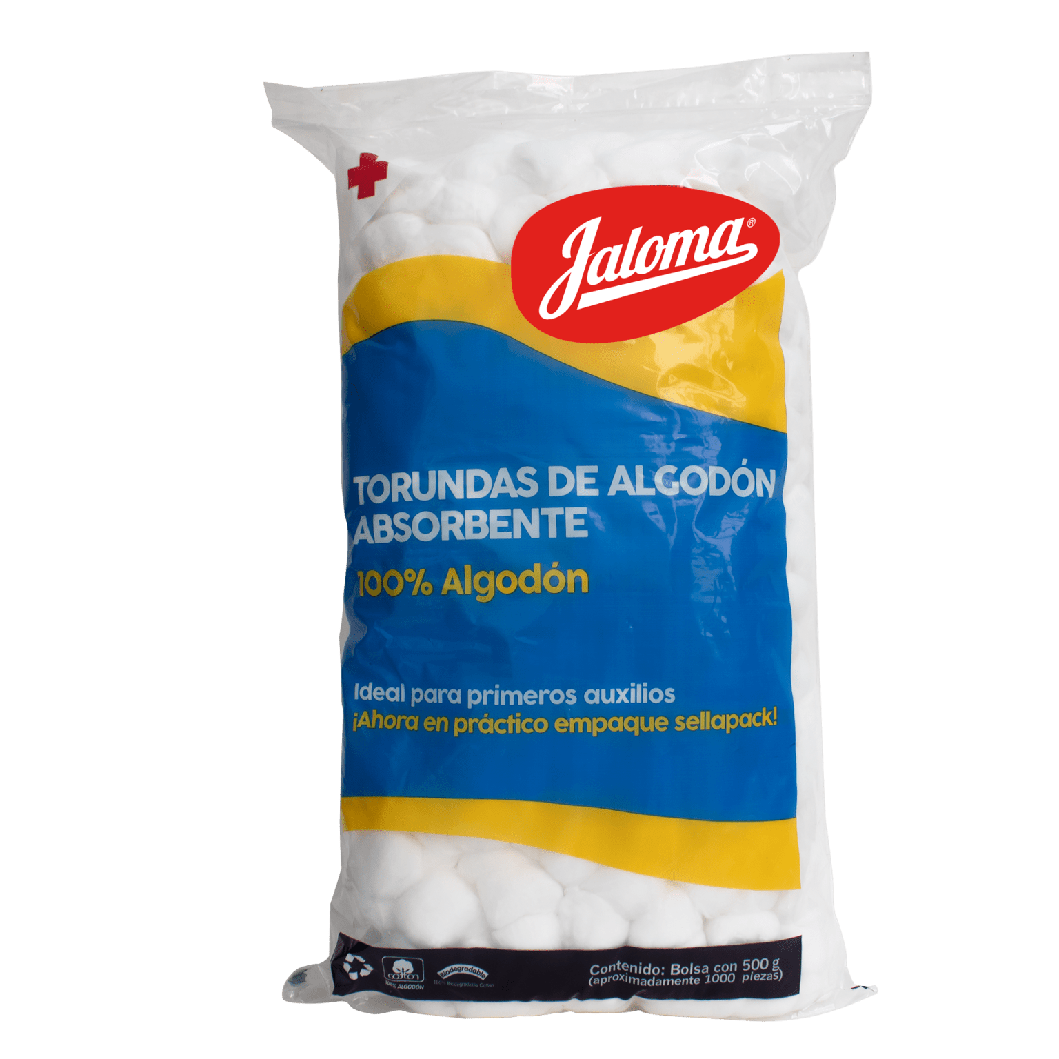 Jaloma 107636 torundas de algodón absorbente, bolsa de 500 g con aproximadamente 1000 piezas