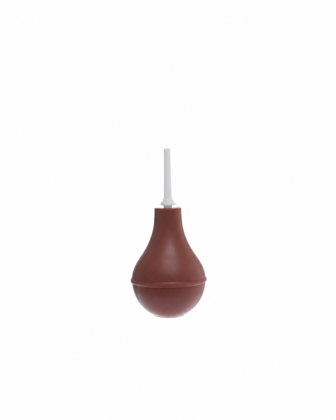 Jeringa de pera Edigar No. 4 de hule natural rojo — fondo blanco