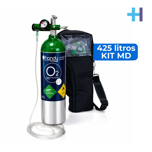 Kit Handy KITMD de 425 L vacío, con regulador, cánula nasal y mochila