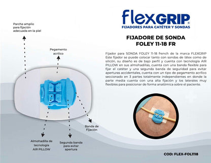 Ficha del fabricante del fijador FlexGRIP para sonda Foley 11-18 Fr, FLEX-FOL1118