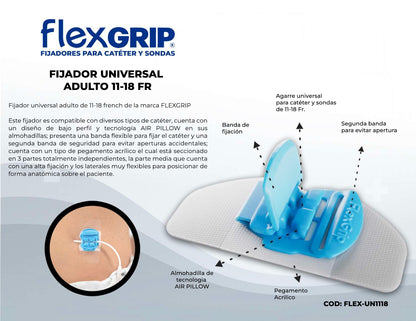 Ficha del fabricante del fijador universal FlexGRIP adulto 11-18 Fr, FLEX-UN1118