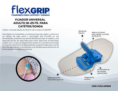 Ficha del fabricante del fijador universal FlexGRIP adulto 18-25 Fr, FLEX-UN1825