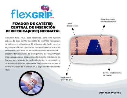 Ficha del fabricante del fijador FlexGRIP Neo. PICC neonatal, FLEX-PICCNEO