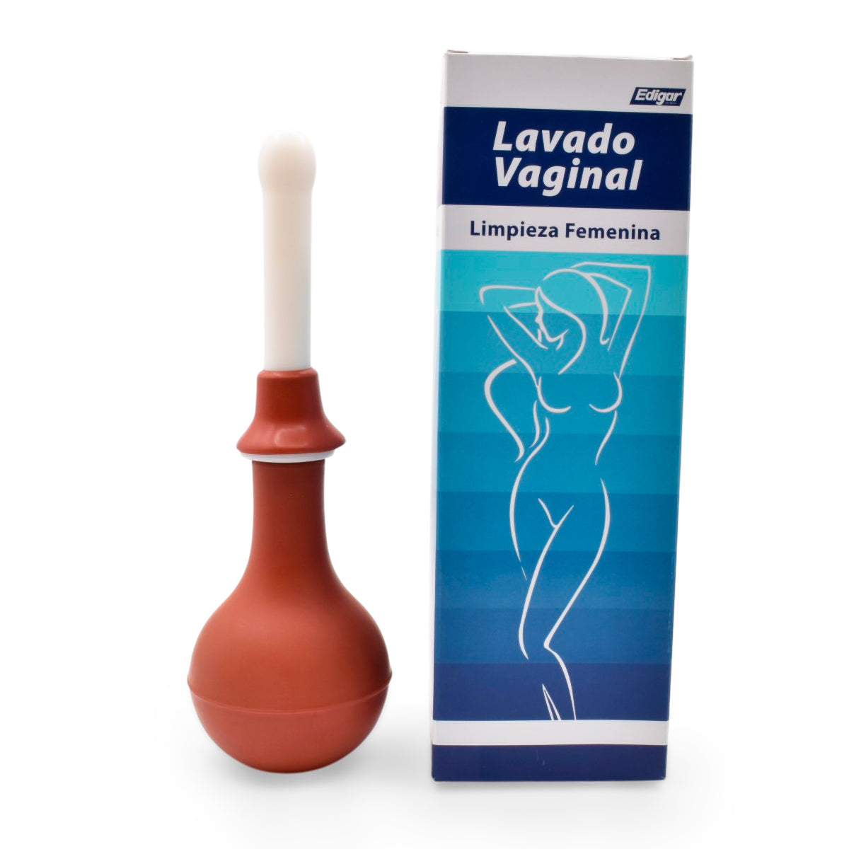 Conjunto Edigar AA21301 de pera, campana y cánula blanca junto a su caja
