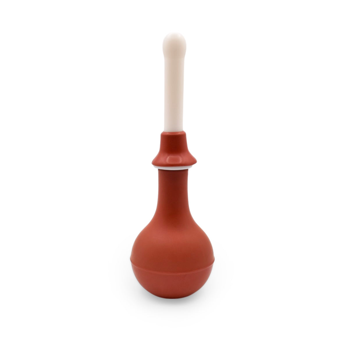 Lavado vaginal Edigar AA21301 armado, con pera rojiza, campana y cánula blanca