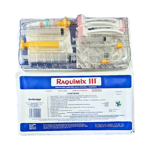 Lefarma Raquimix III, equipo para anestesia mixta epidural y subdural